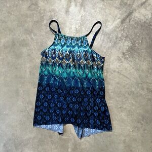 Mirclesuit Tankini Swimwear Top Womens‎ Size 8 Multicolor Geometric Beach